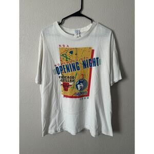 Vintage Logo 7 1988 Opening Night Chicago Bulls T-Shirt - XL